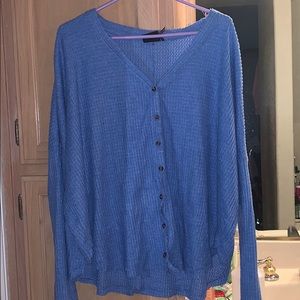 Jojo Oversized Thermal Button Front Top